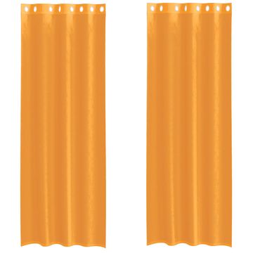 Vidaxl Voile zavjese s ušicama 2 kom narančaste 140x300 cm