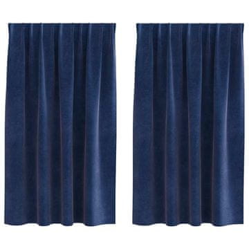 Vidaxl Zavjese za zamračivanje 2 pcs Tamno plava 140 x 140 cm Baršun