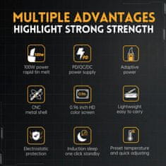 FNIRSI Fnirsi prijenosni lemilica TipC 100W HS-02B
