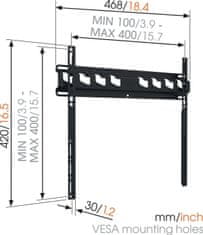 Vogels MA3000, zidni stalak za ekrane od 32"-65", max. 60kg