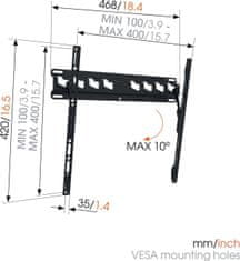 Vogels MA3010, zidni stalak za ekrane od 32"-65" sa nagibom, max. 40kg