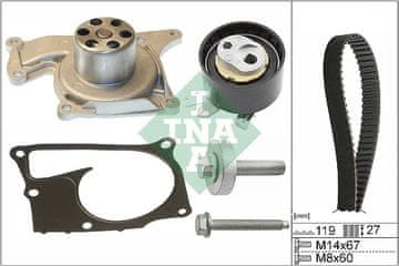 INA SET ZUPČASTOG REMENA RENAULT KANGOO II 08> 1.5 dCi