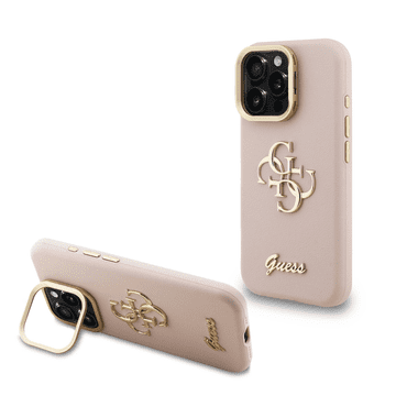 Guess Cam Stand GUHCP16XPCS4GSP silikonska maskica za iPhone 16 Pro Max s stojalom - roza
