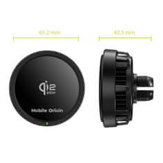 Mobile-origin CA24 auto punjač, 25 W, MagSafe, Qi2, crni