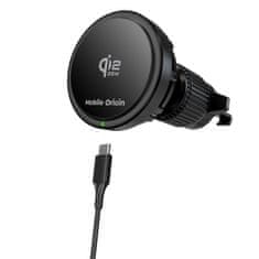 Mobile-origin CA24 auto punjač, 25 W, MagSafe, Qi2, crni
