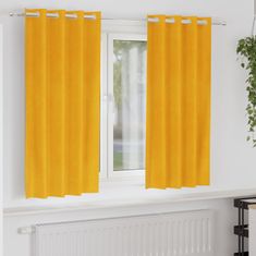 Vidaxl Zavjese za zamračivanje 2 pcs Žuta 140 x 175 cm Baršun