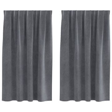 Vidaxl Zavjese za zamračivanje 2 pcs Svijetlo siva 140 x 140 cm Baršun
