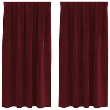 Vidaxl Zavjese za zamračivanje 2 pcs Vinska crvena 140 x 175 cm Baršun