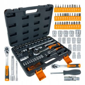 BIGSTREN Set od 72 nasadna ključa s račvastim mehanizmom u kutiji