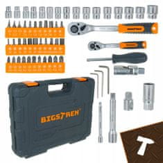 BIGSTREN Set od 72 nasadna ključa s račvastim mehanizmom u kutiji