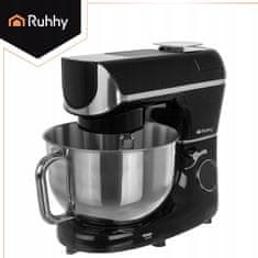 Ruhhy Planetarni robotski mikser od 2300 W s dodirnim LCD zaslonom, grijanom posudom + vagom, crni, 5,5 l