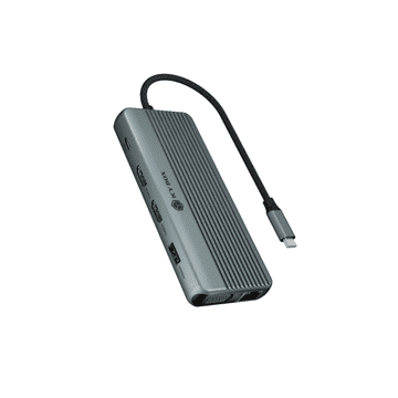 IcyBox IB-DK4062-CPD 12-u-1 DockingStation priključna stanica s trostrukim video priključkom