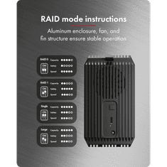 IcyBox IB-RD3720-CU3 RAID sustav za 2x 3,5"/2,5" SATA HDD i SSD disk s RAID prekidačem