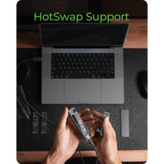 IcyBox IB-1826MCL-CU31 kućište za M.2 NVMe/SATA SSD s USB-C 3.2 Gen 2 sučeljem i RGB svjetlima