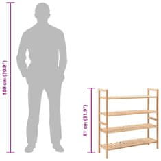 Vidaxl Stalak za cipele od masivnog orahovog drva 69 x 26 x 81 cm