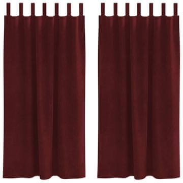 Vidaxl Zavjese za zamračivanje 2 pcs Vinska crvena 140 x 175 cm Baršun