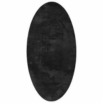 Vidaxl Tepisi za područja Ovalni HUARTE Crna 80 x 150 cm