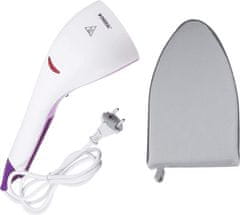 HOME & MARKER® Ručni putni parni likalnik 40x12 cm, za okomito glačanje (roza/bijela) STEAMY + Rokavica otporna na toplinu STEAMER GLOVE | STEAMGLOVE