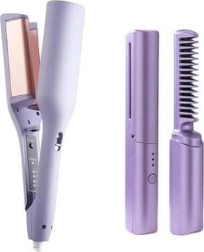 FRILLA® Styling set za kosu: figaro za beach waves + mini bežično glačalo za kosu | BELMINI