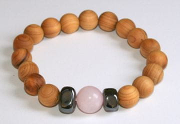 AWG Drvena narukvica - cedar i rogač - perle 10 i 12 mm