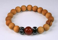AWG Drvena narukvica - cedar i crveni jaspis - perle 10 i 12 mm