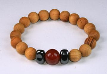 AWG Drvena narukvica - cedar i crveni jaspis - perle 10 i 12 mm