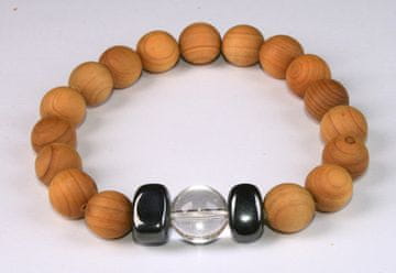 AWG Drvena narukvica - cedar i kamena munja - perle 10 i 12 mm 2