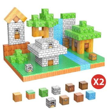 JOJOY® Magnetske kocke za slaganje, set 2 komada (96 kocki), snažni magneti, kocke 2 cm, edukativna igračka 3+ | M2AGCRAFTI
