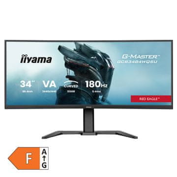 iiyama Red Eagle G-master GCB3484WQSU-B1 86,4 cm (34") UWQHD VA 180 Hz DP/HDMI FreeSync zvučnici zakrivljeni gaming monitor