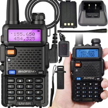 Dexxer Punjiva ručna prijenosna radio stanica LED LCD 1800mAh + slušalice