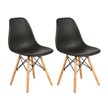 Aga 2x Stolice za blagovaonicu Crna