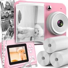 Dexxer Dječji LCD instant fotoaparat s printerom + 3 trake ružičaste boje