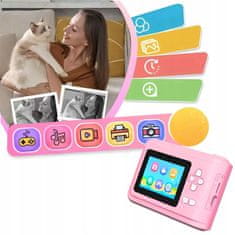 Dexxer Dječji LCD instant fotoaparat s printerom + 3 trake ružičaste boje