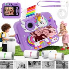 Dexxer Dječji LCD instant fotoaparat s printerom + 3 ljubičaste trake