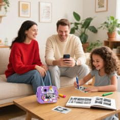 Dexxer Dječji LCD instant fotoaparat s printerom + 3 ljubičaste trake