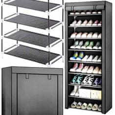 Dexxer Prijenosni ormar s policama za odjeću ili obuću 160 cm s poklopcem sivi