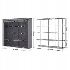 Dexxer XXL prijenosni ormar s policama za odjeću 165 cm s poklopcem sivi