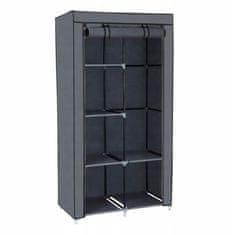 Dexxer Prijenosni ormar s policama za odjeću 160 cm s poklopcem sivi