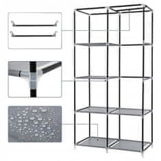 Dexxer Prijenosni ormar s policama za odjeću 160 cm s poklopcem sivi