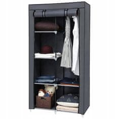 Dexxer Prijenosni ormar s policama za odjeću 160 cm s poklopcem sivi