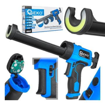 GEKO Automatski LED pištolj za ljepilo na baterije za nanošenje silikona i ljepila do 300 ml