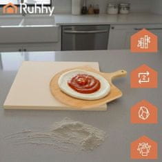 Ruhhy Šamotni kamen za pečenje pizze ili kruha s loparom