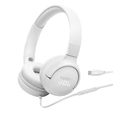 JBL Tune 520C žičane slušalice, USB-C, Hi-Res Audio, mikrofon, bijele (JBLT520CWHT)