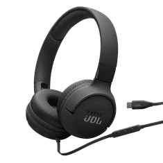 Tune 520C žičane slušalice, USB-C, Hi-Res Audio, mikrofon, crne (JBLT520CBLK)