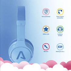 LAMAX BaseKid1 dječje bežične slušalice, ograničenje glasnoće 85 dB, plave (LXOHMBAKI01LA)