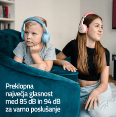 LAMAX BaseKid1 dječje bežične slušalice, ograničenje glasnoće 85 dB, plave (LXOHMBAKI01LA)