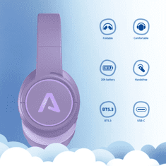 LAMAX GlowKid1 dječje bežične slušalice, LED osvjetljenje, 85 dB, ružičaste (8595724902935)