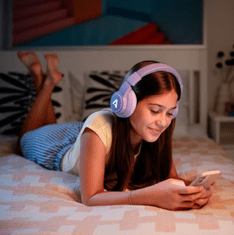 LAMAX GlowKid1 dječje bežične slušalice, LED osvjetljenje, 85 dB, ružičaste (8595724902935)