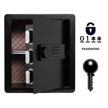 Nikcorp Oklopljeni kućni sef s elektroničkom bravom i ključem, čelični, 40x36x30 cm, crni