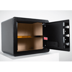 Nikcorp Oklopni kućni biometrijski sef na otisak prsta i šifru, čelični, 25x35x25 cm, crni